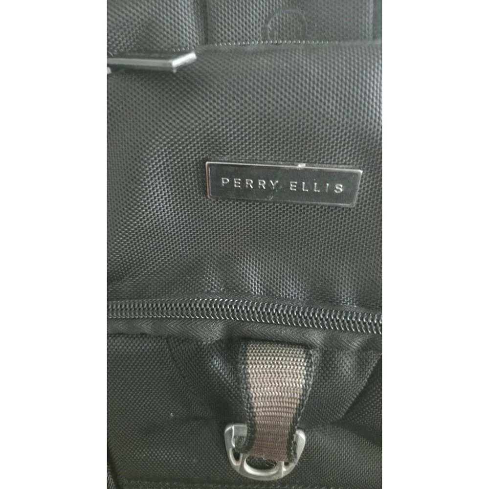 Perry Ellis Black Laptop Backpack Travel/Business Bag, Zip, Multiple Pockets